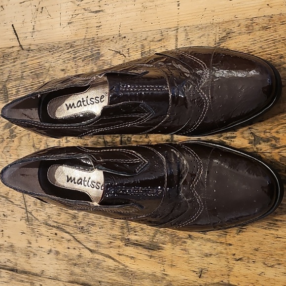 MATISSE Ducky Patent Leather Brown Oxford Size 7.5 - Picture 2 of 10